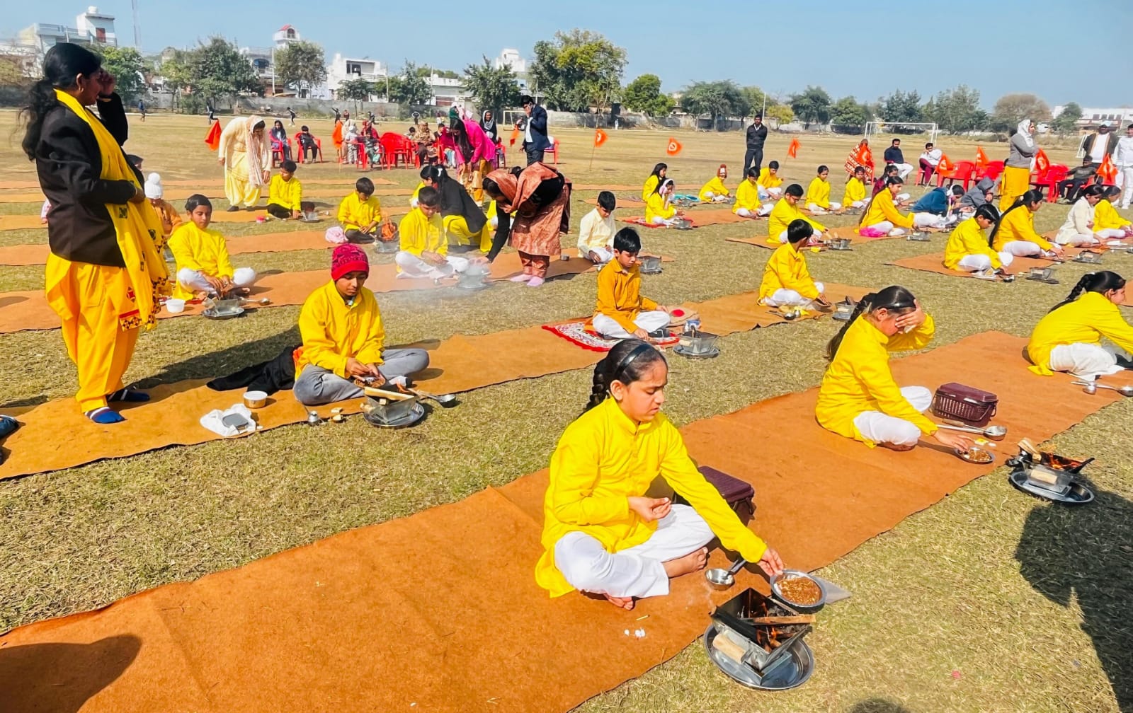 डीएवी पुलिस पब्लिक स्कूल, झज्जर द्वारा भव्य 100 कुंडीय हवन, नशा-मुक्त समाज का दिया गया सशक्त संदेश